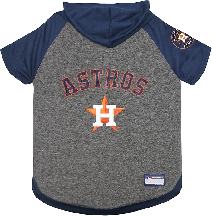 Pets First MLB Hoodie for Dogs & Cats - Houston Astros Dog Hooded T-Shirt, Small. - MLB Team Color Hoody, AST-4044-SM