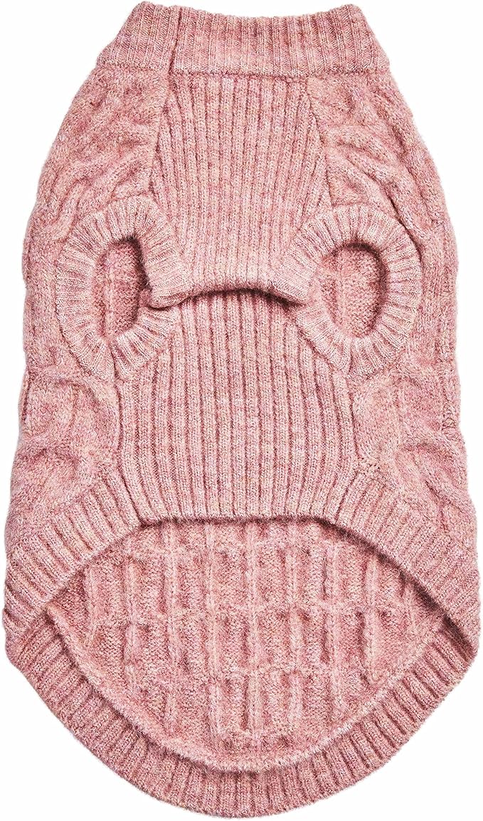 Blueberry Pet Pink Dog Sweater - Cozy Girl Dog Sweater & Pink Pet Coat, Stylish Puppy Winter Clothes & Accessories, Small Pet Coats 10" Back Length