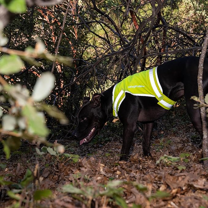 SafetyPUP XD Lite Dog Vest. Coverage to Mid Back. Reflective Hi Visibility Fluorescent Yellow Fabric Helps to Keep Them in Sight and Safe On and Off Leash.