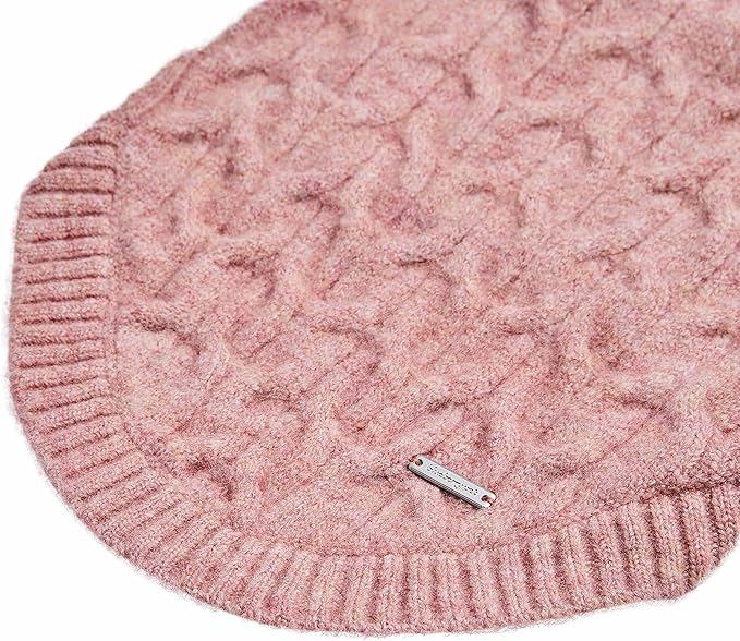 Blueberry Pet Classic Knit Dog Sweater, Pullover Crew-Neck Christmas Style in Pink, Back Length 14”, Cozy Winter Wear