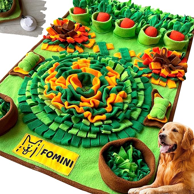 Snuffle Mat for Dogs - 33.5 x 19.7 Pet Food & Dog Feeding Mat – Best Dog Boredom & Enrichment Toys for Large and Medium Smart Dogs – Interactive Snuffle Puzzle Toys for Training & Licking Fun