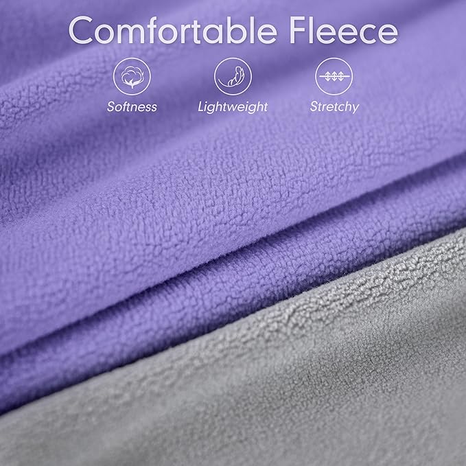 cyeollo 2 Pack Fleece Dog Sweater Pullover Dog Sweatshirt Reflective Lightweight Clothes for Small Dogs Girl Pet Apparel Purple, Grey, S