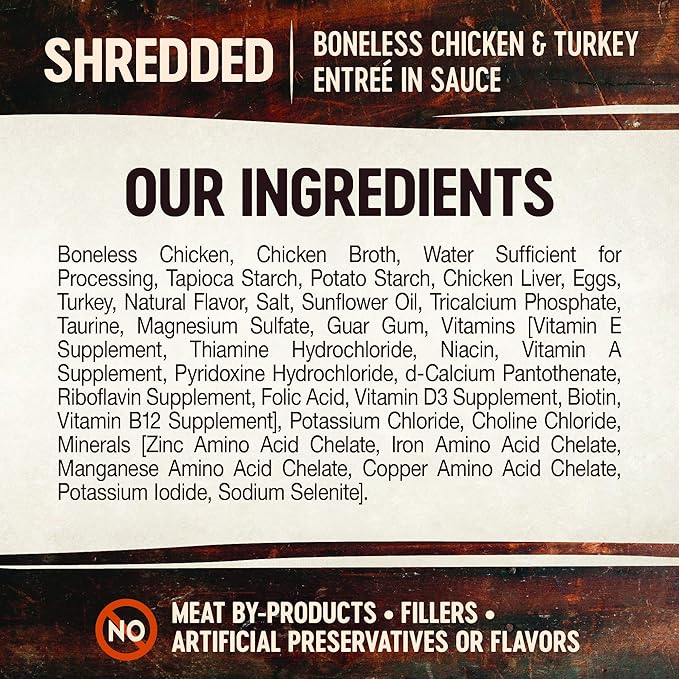 Wellness CORE Signature Selects Shredded Adult Wet Cat Food, Natural, Protein-Rich, Grain Free, 2.8 Ounce, 12 Pack (Chicken & Turkey)