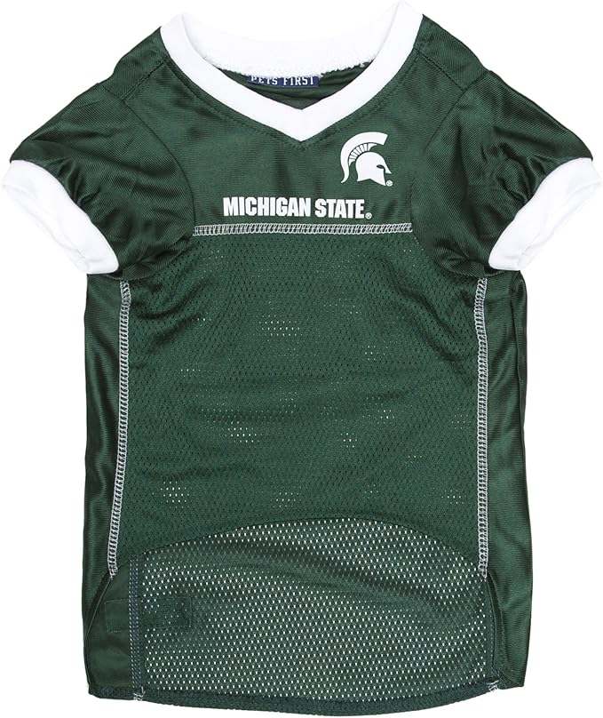 Pets First NCAA College Michigan State Spartans Mesh Jersey for DOGS & CATS, XX-Large. Licensed Dog Jersey with your Favorite Football/Basketball College Team