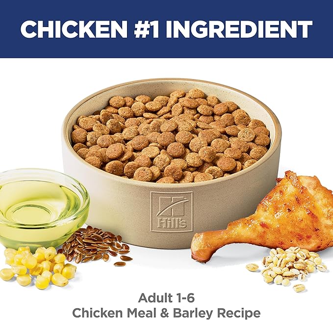 Hill's Science Diet Adult 1-6, Adult 1-6 Premium Nutrition, Dry Dog Food, Chicken & Barley, 15 lb Bag