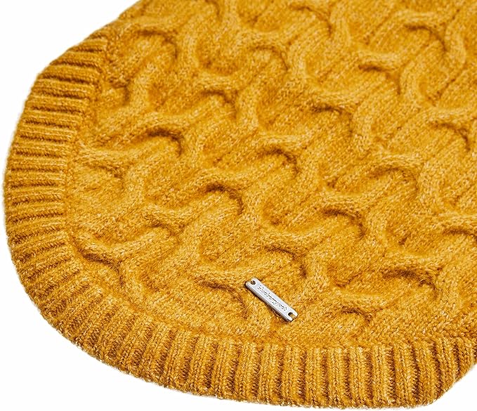 Blueberry Pet Classic Knit Dog Sweater, 10" Crew-Neck Mustard Yellow, Back Length [尺寸], Boy Dog Outfit, Cozy Fall & Winter Style