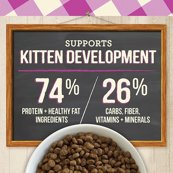Merrick Purrfect Bistro Premium Grain Free Natural Dry Cat Food For Young Cats, Healthy Kitten Food Recipe - 7 lb. Bag
