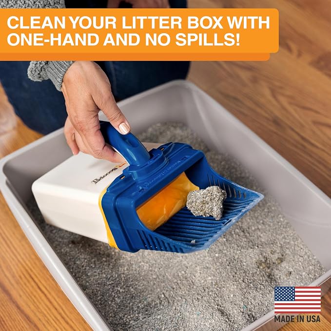 Neater Pet Brands Neater Scooper XL Cat Litter Scoop, 15 Refill Bags – Extra-Large Capacity Mess-Free Cat Litter Scooper with Bag for Large & Multiple Cats, Spill-Proof Litter Box Scooper with Holder