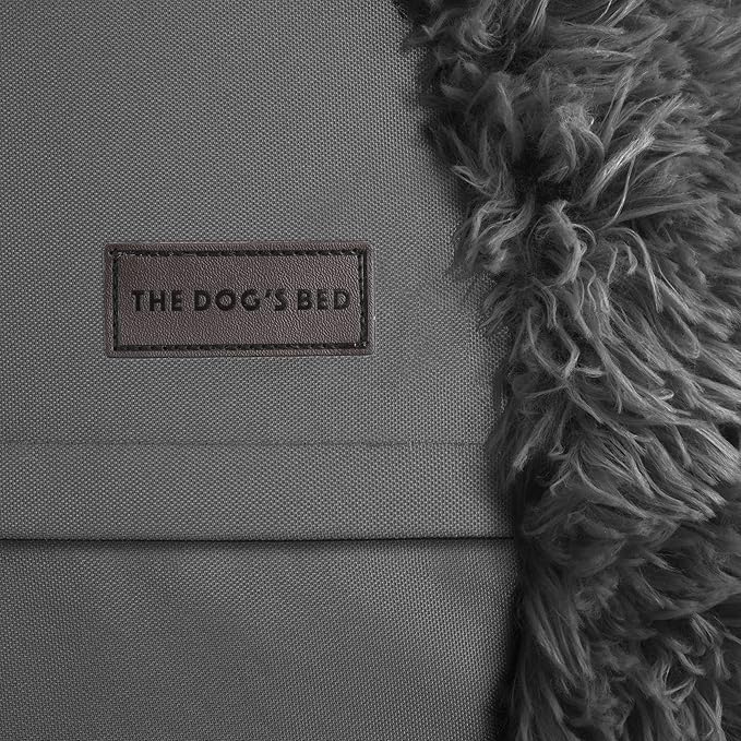 The Dog’s Bed Sound Sleep Donut Dog Bed, XXL Grey Fur Calming Nest Bed Removable Cover, Veterinary Approved