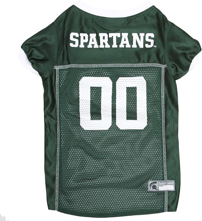 Pets First NCAA College Michigan State Spartans Mesh Jersey for DOGS & CATS, XX-Large. Licensed Dog Jersey with your Favorite Football/Basketball College Team