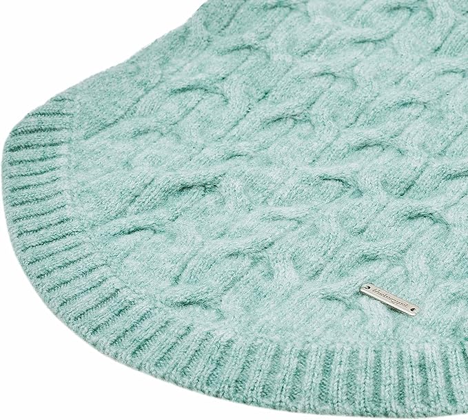 Blueberry Pet 2023 New Classic Fuzzy Textured Knit Pullover Crew-Neck Dog Sweater in Heathered Jade, Back Length 20", Pack of 1 Clothes for Dogs