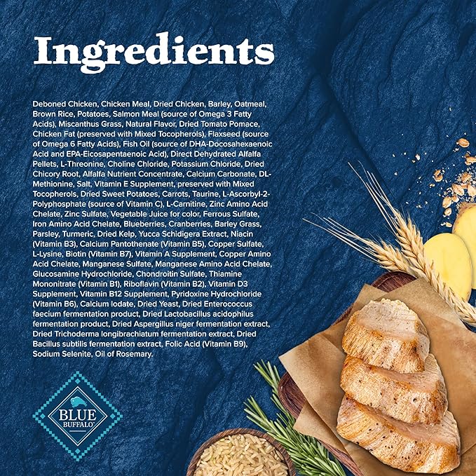 Blue Buffalo Wilderness Senior High Protein Dry Dog Food Wholesome Grains with Ingredients Chicken
