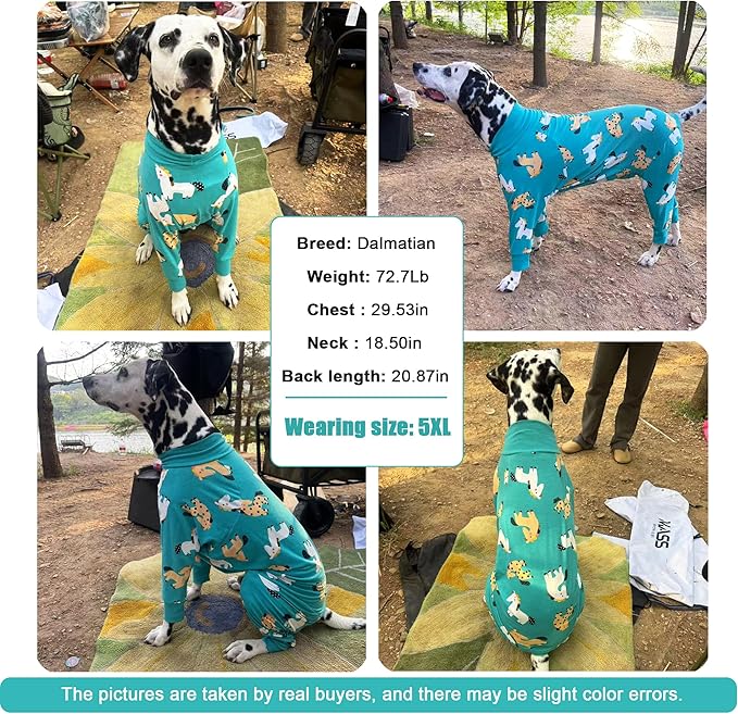 Dog Recovery Suit After Surgery Female Male, Medium Large Dog Neuter Shirt Cone Alternatives Prevent Licking Surgical Onesies (Green Pony, 5X-Large)
