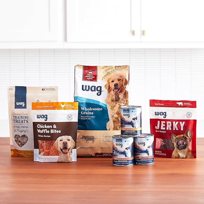 Amazon Brand - Wag Dry Dog Food Grain-Free Salmon & Lentil Recipe, High Protein (24 lb bag)