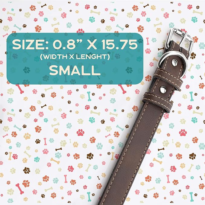 Personalized Leather Dog Collar | 3 Adjustable Sizes - 9 Icons with Your Pet's Name | Small - Pink | - Safe&Secure Pet Collars with ID, Custom Text for Dogs and Puppy - Small Medium Large Puppies