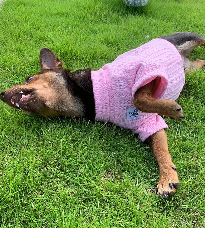 YQYS Dog Sweaters Pullover Turtleneck Sweater for Small Dogs and Kitten Warm Knit Fleece Teacup Dog Clothing Puppy Clothes Pink XLarge
