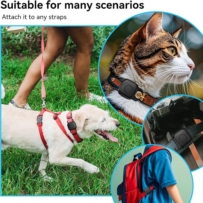 DDJ Waterproof Dog Collar Holder for Life360 Tile Mate Tracker, 2-Pack Durable Silicone Cover, Anti Lost for Life 360 Tile Tracker Case for Cat & pet Collars, Easy Installation, Black,Pink Punch