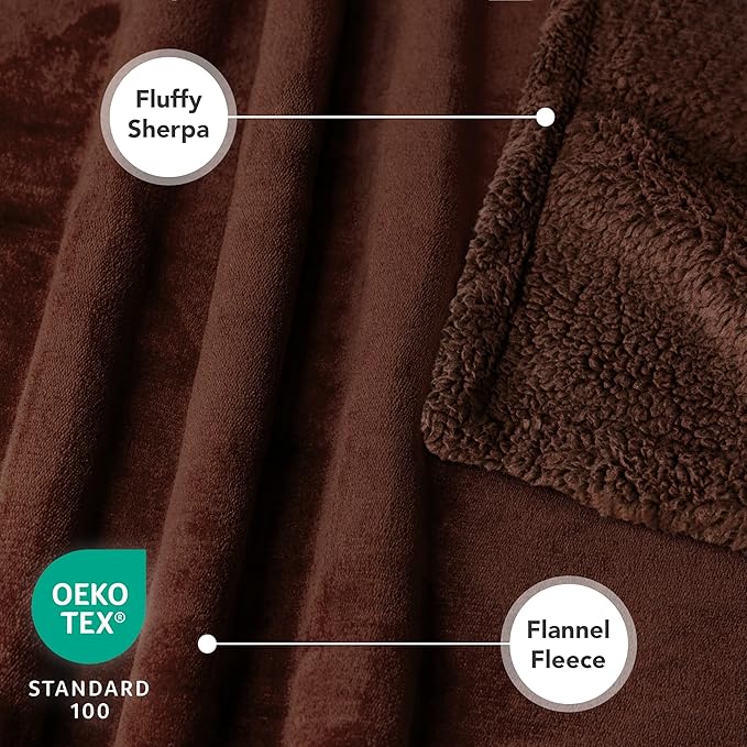 PetAmi Dog Blanket for Medium Large Dogs, Pet Bed Blanket Cat Puppy Kitten, Fleece Furniture Couch Cover Protector Sofa Car, Soft Sherpa Dog Throw Plush Reversible Washable, 40x60 Solid Brown