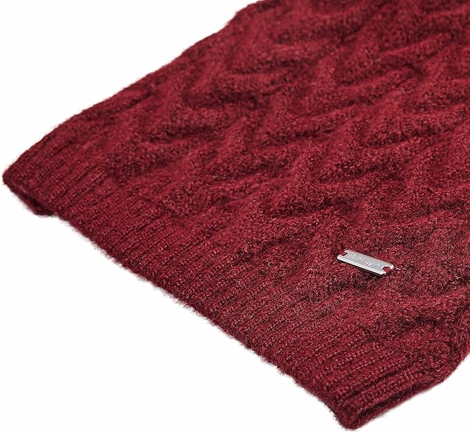Blueberry Pet Classic Fuzzy Textured Knit Pullover Turtle-Neck Dog Sweater in Burgundy Red, Back Length 18", Pack of 1 Clothes for Dogs