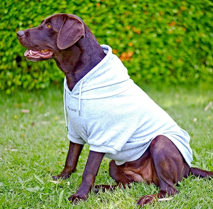 Tuff Pupper Dog Hoodie | Premium Quality Insulated Fabric | Ultra Soft Interior for Superior Comfort | Elastic Cuffs & Drawstring for Warmth | Stretch Fit Suitable for All Breeds (Gray, XXL)