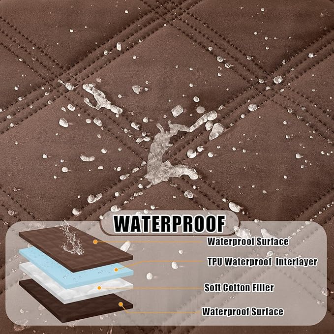 Smiry Waterproof Dog Bed Cover Blanket 40x50, Soft Reversible Pet Blanket, Washable Leakproof Cats Dogs Couch Cover for Sofa, Couch, Furniture, Lattice, Brown/Chocolate