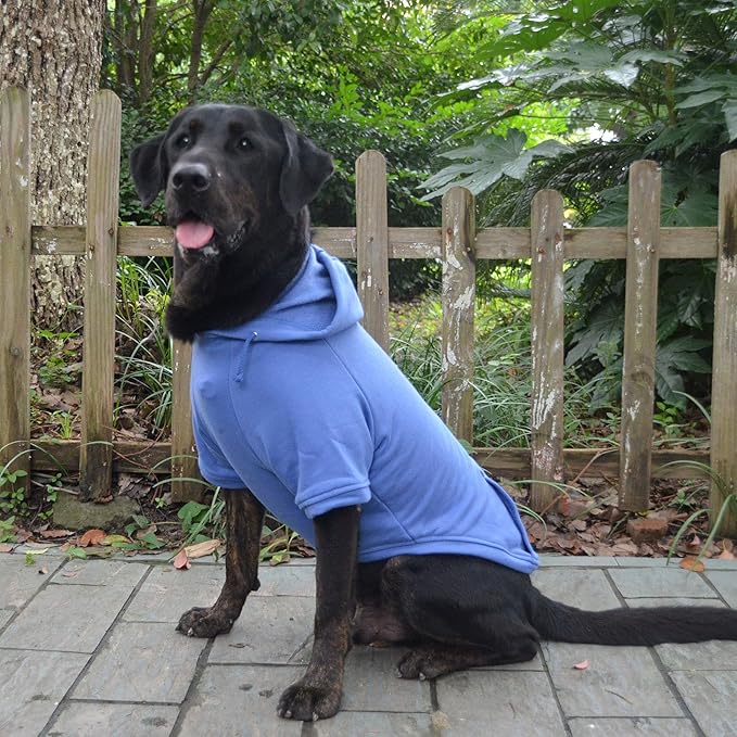 Lovelonglong Blank Basic Hoodie Sweatshirt for Dogs 100% Cotton Fits Small Medium Dachshund Large Dog Royle Blue 4XL