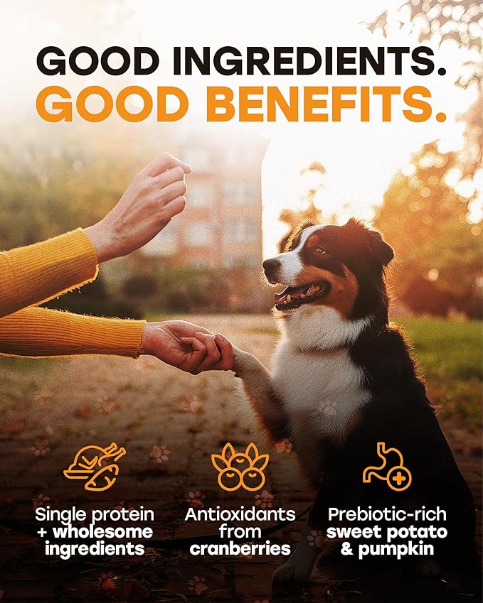 Freeze-Dried Raw Dog Treats – Real Turkey with Pumpkin, Sweet Potato & Cranberry – Single Protein, High-Protein, Grain-Free Daily Reward Turkey Day Bites & Meal Topper – Made in USA – 5.5oz. - 300ct