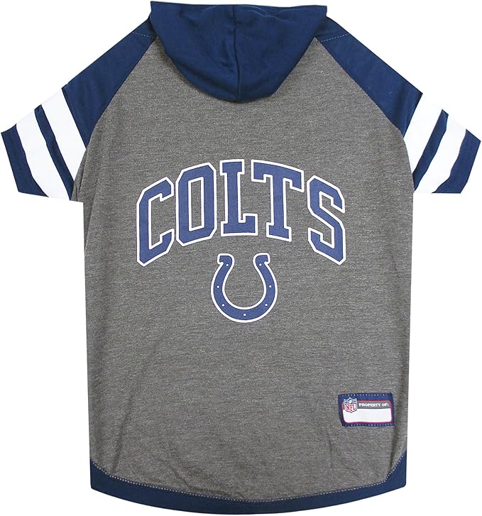 Pets First NFL Indianapolis Colts Hoodie for Dogs & Cats. | NFL Football Licensed Dog Hoody Tee Shirt, Medium| Sports Hoody T-Shirt for Pets | Licensed Sporty Dog Shirt