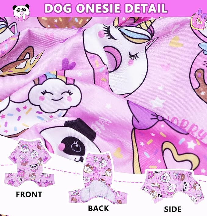 Dog Pajamas Summer Dog Clothes for Small Medium Dogs Boy Girl Pet Pjs Cute Doggie Onesie Breathable Puppy Clothes Soft Stretchy Cat Pet Outfit (Purple, Small)