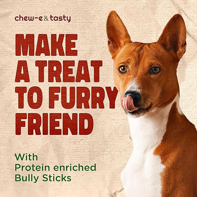 chew-e&tasty Braided 4-5" Bully Sticks Odor Free Long Lasting 100% Beef Chews- Made & Packaged at Food-Grade Facility - High Protein Low Fat Dental Treats