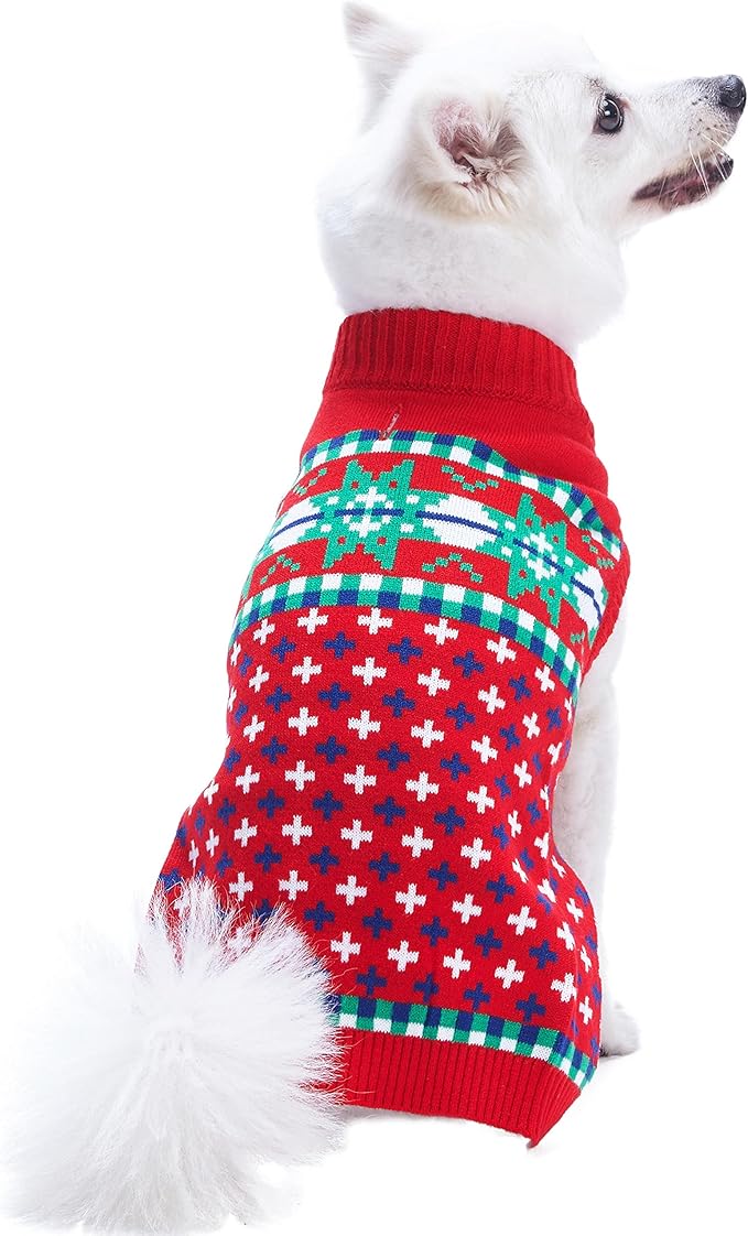 Blueberry Pet for Love of Holiday - Christmas Designer Dog Sweater, Back Length 14", Pack of 1 Clothes for Dogs