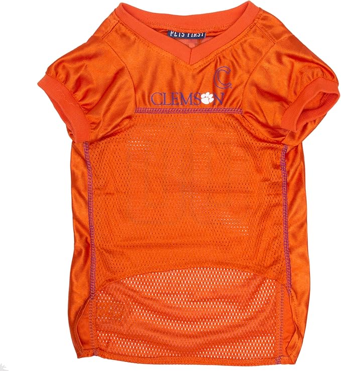 Pets First NCAA College Clemson Tigers Mesh Jersey for DOGS & CATS, X-Large. Licensed Dog Jersey with your Favorite Football/Basketball College Team