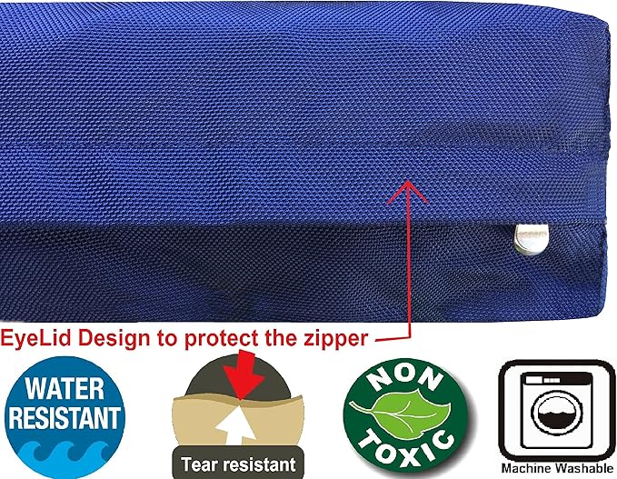 Dogbed4less Medium Large Orthopedic Dog Bed with Memory Foam for Pet, Waterproof Liner with Strong Nylon Blue External Cover, 37X27X4 Inches