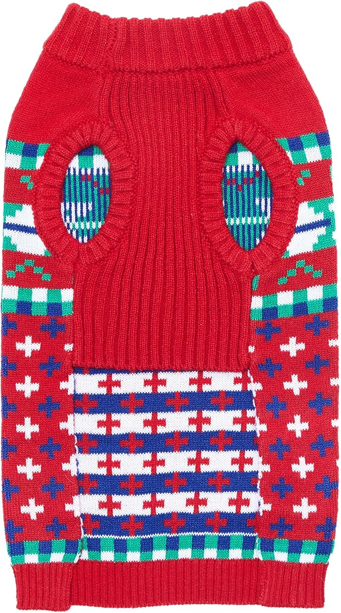 Blueberry Pet for Love of Holiday - Christmas Designer Dog Sweater, Back Length 10", Pack of 1 Clothes for Dogs