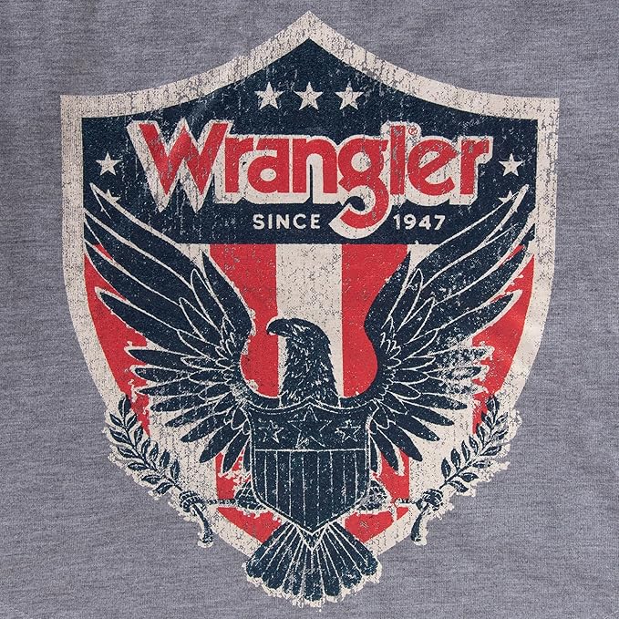 Wrangler Heather Grey Dog T-Shirt XS – Western Rope Shield Logo Dog Tshirt for Extra Small Dogs, Soft Comfortable Tee
