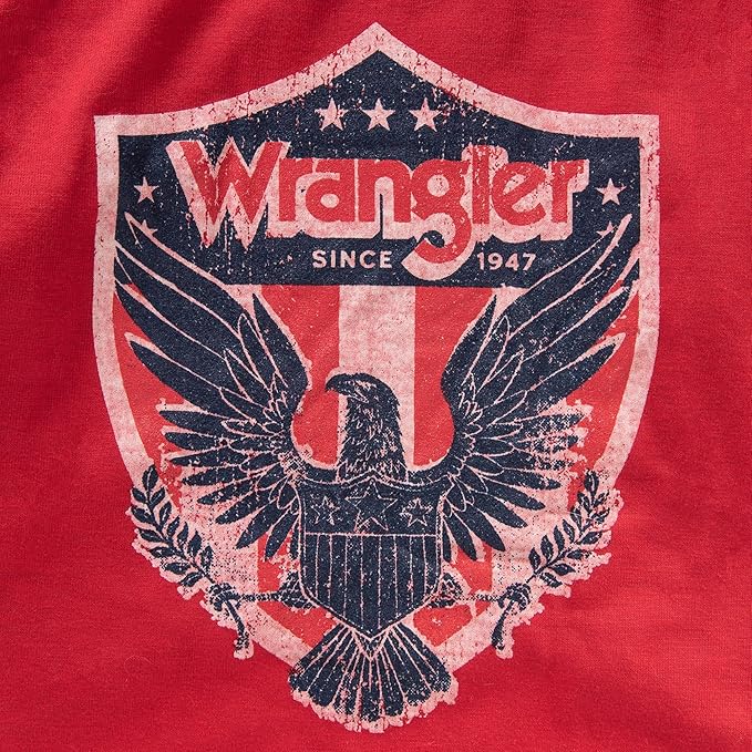 Wrangler Red Dog T-Shirt Medium – Western Rope Shield Logo Dog Tshirt for Medium Dogs, Soft Comfortable Tee